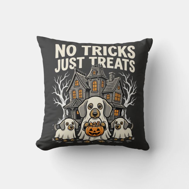 Söt Hund Halloween Inga Busar Bara Gods_1 Kudde (Framsida)
