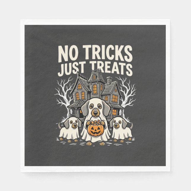 Söt Hund Halloween Inga Busar Bara Gods_1 Pappersservett (Framsidan)