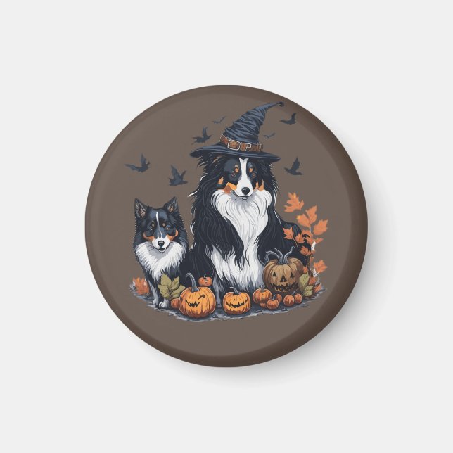 Söt Hund Halloween  Magnet (Framsidan)