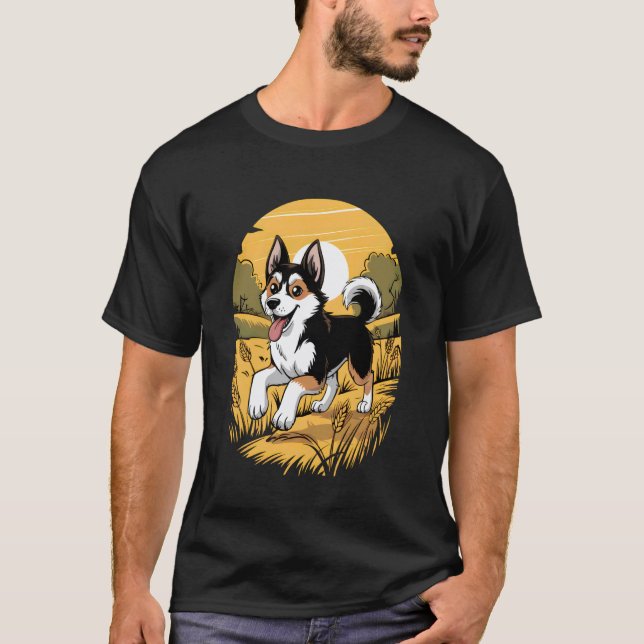 Söt Hund Husky Hundar Valp Valpar T Shirt (Framsida)