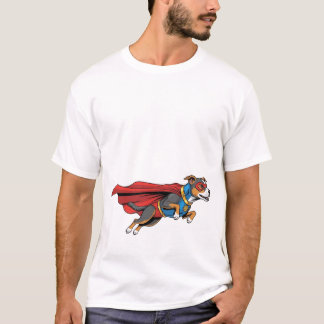 Söt hund i hjältekostym T-shirt