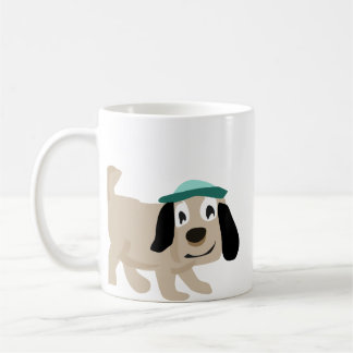 Söt hund i turkos mössa keramisk kaffemugg
