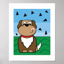 Söt Hund Illustration - Barn Djur Konst