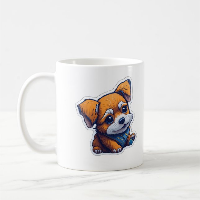 söt hund kaffemugg (Vänster)