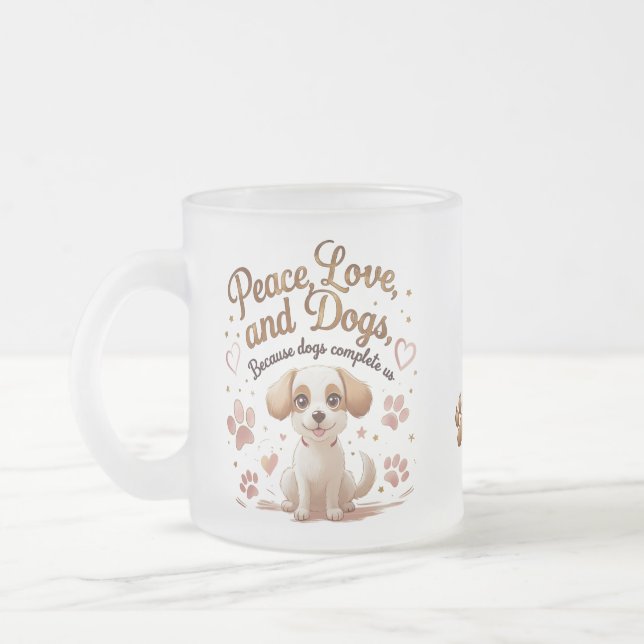 Söt Hund Kärlek Glas Mugg (Vänster)