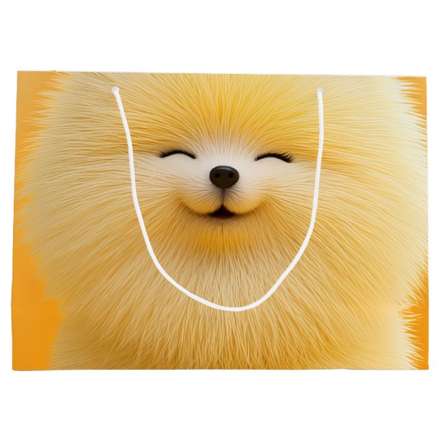 Söt Hund Luffig Vän Design Stor Presentpåse (Baksidan)