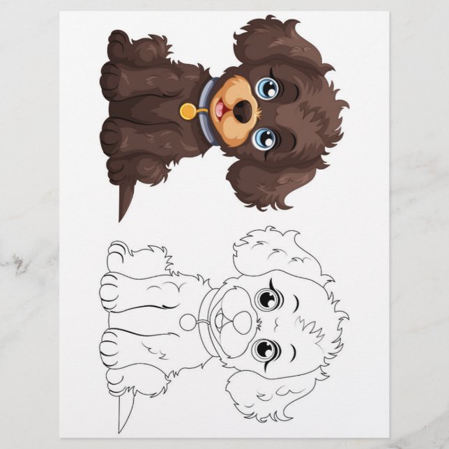 Söt hund målarbild reklamblad (Framsidan)