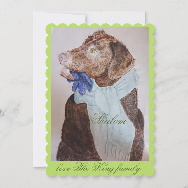 Söt hund med handskar och scarf (Framsida)