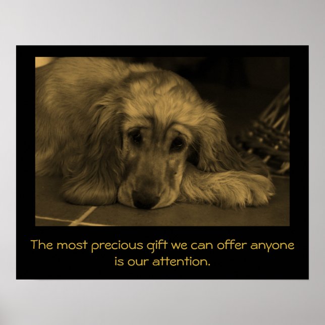 Söt Hund med inspirationsoffert. Poster (Framsidan)