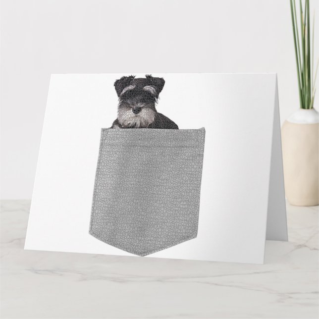 Söt Hund Miniature Schnauzer I Din Ficka hund Kort (Framsida)
