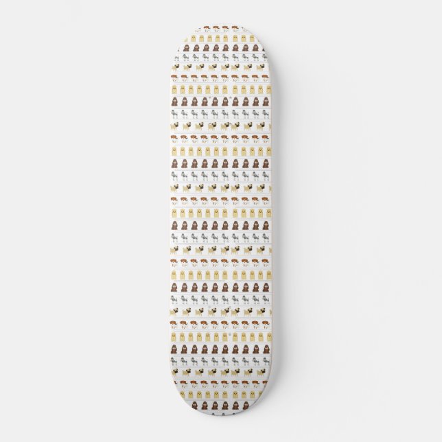 Söt hund mönster-design för hundälskare - vit mini skateboard bräda 18,5 cm (Framsida)