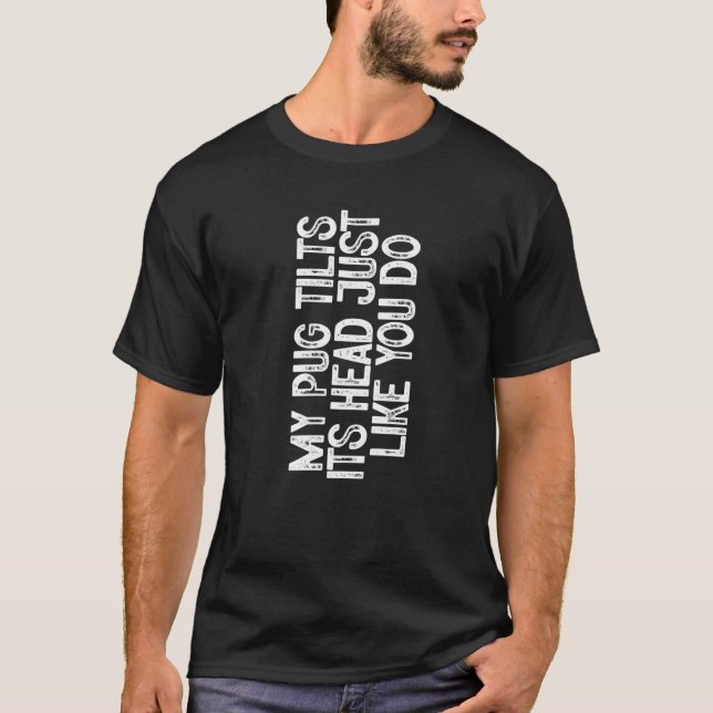 Söt hund Mops Valp T Shirt (Framsida)