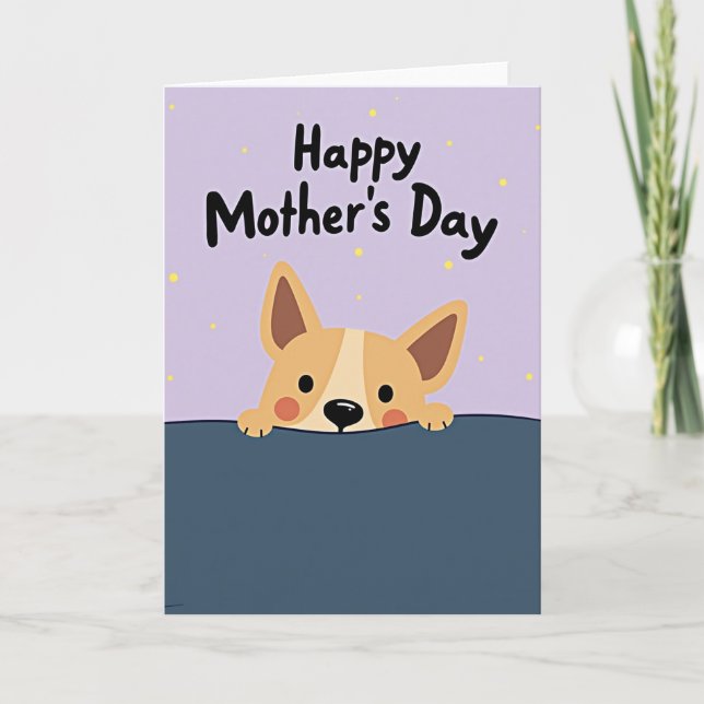 Söt Hund Mors Dag-kort Kort (Framsida)