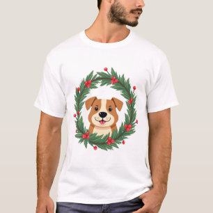 Söt hund näsa julkrans jul hund mamma D T Shirt
