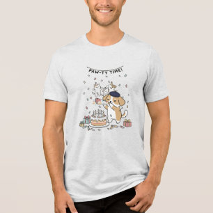 Söt hund Paw-ty Time Födelsedagsfirande Grafisk T Shirt