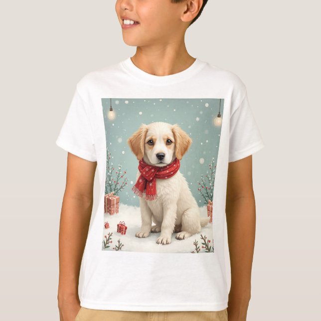 Söt hund Pojks T-shirt (Framsida)