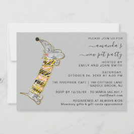 Söt Hund Söt Ny Ljusbröllopsfest Grå  Inbjudningar