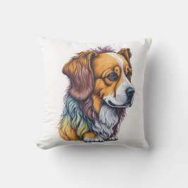 söt hund t-shirt kudde