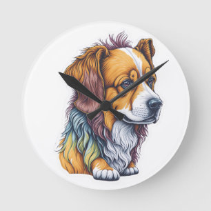 söt hund t-shirt rund klocka