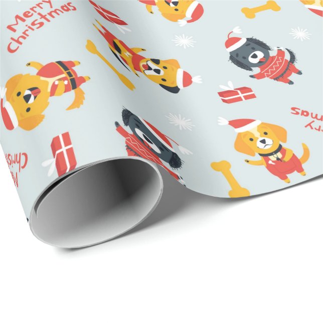 Söt hund tema jul presentpapper (Rullad Hörn)