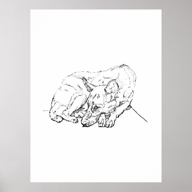 Söt hund väggkonst, tysk schäferhund konsttryck poster (Framsidan)