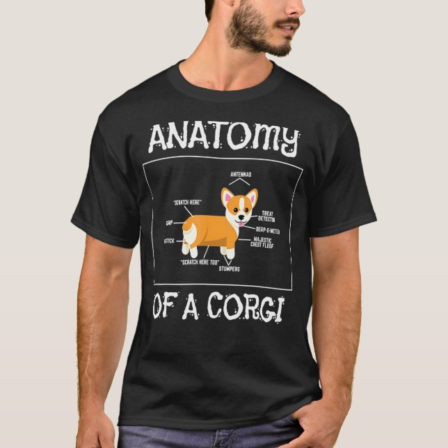 Söt Hund Valp Corgi T Shirt (Framsida)