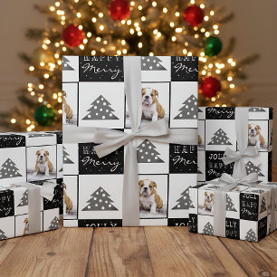 Söt Hund Valp Husdjur Glad Svart Julgran Presentpapper