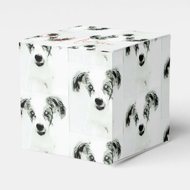 Söt Hund Valp Skiss Förmån Förpackningslåda Presentaskar (Framsidan Sidan)