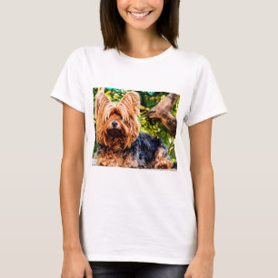 Söt Hund Valp Yorkie Fred Kärlek Öde Rolig Konst T Shirt