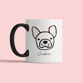 Söt hundälskare Hundmamma Hundpappa | Frenchie Två-Tonad Mugg