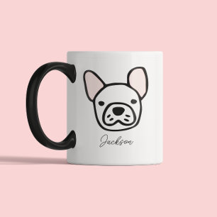 Söt hundälskare Hundmamma Hundpappa   Frenchie Två-Tonad Mugg
