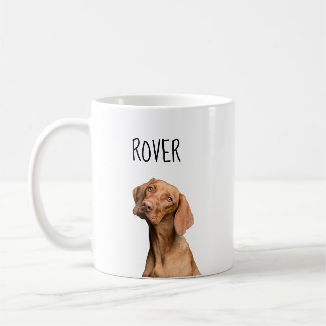 Söt hundfoto med namn kaffemugg (Vänster)