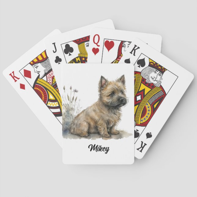 Söt hundillustration - Cairnterrier Casinokort (Baksidan)