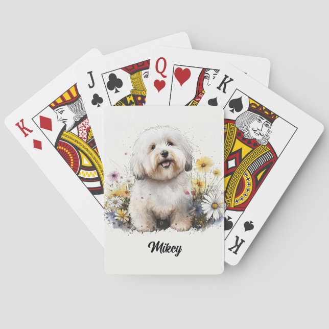 Söt hundillustration - Coton de Tulear Casinokort (Baksidan)