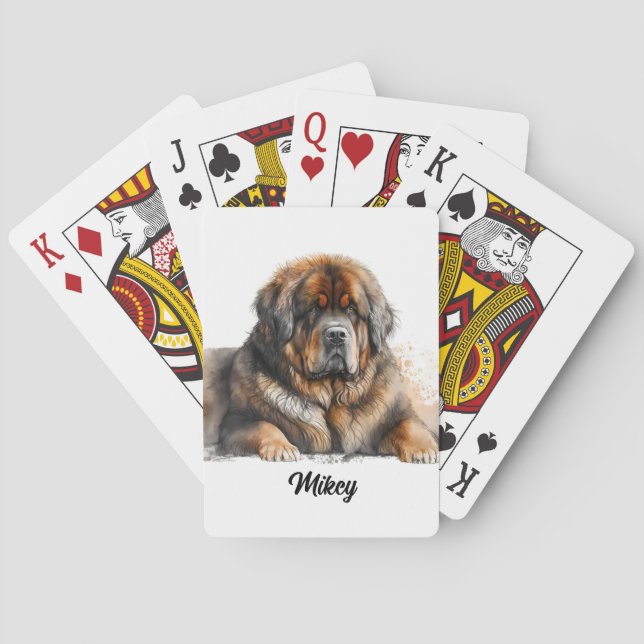 Söt hundillustration - Mastiff  Casinokort (Baksidan)