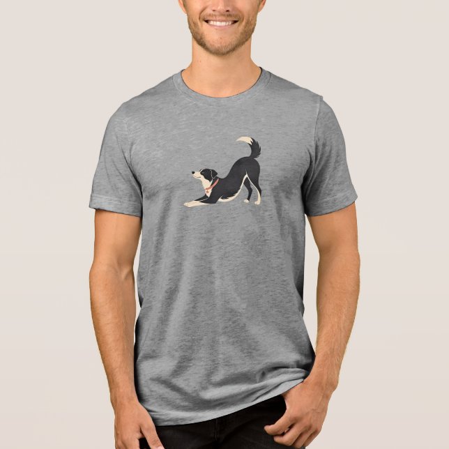Söt hundillustration som stretar t shirt (Framsida)