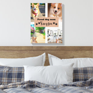Söt Hundmamma Anpassad Foto Canvastryck