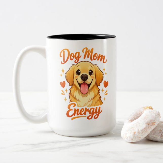 Söt Hundmamma Energi Golden Retriever Kaffe Mugg (Med munk)