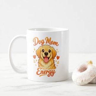 Söt Hundmamma Energi Golden Retriever Kaffe Mugg
