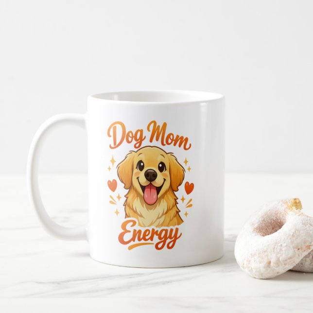 Söt Hundmamma Energi Golden Retriever Kaffe Mugg (Med munk)