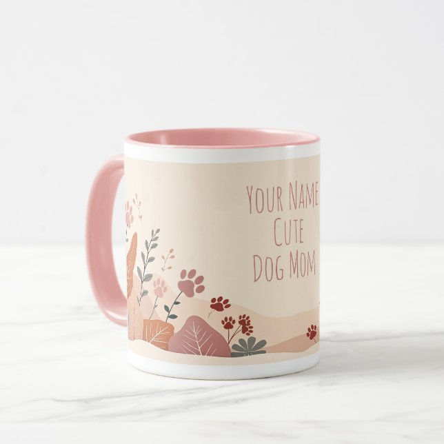 Söt hundmamma-mugg – present till djurälskare mugg (Framsida vänster)