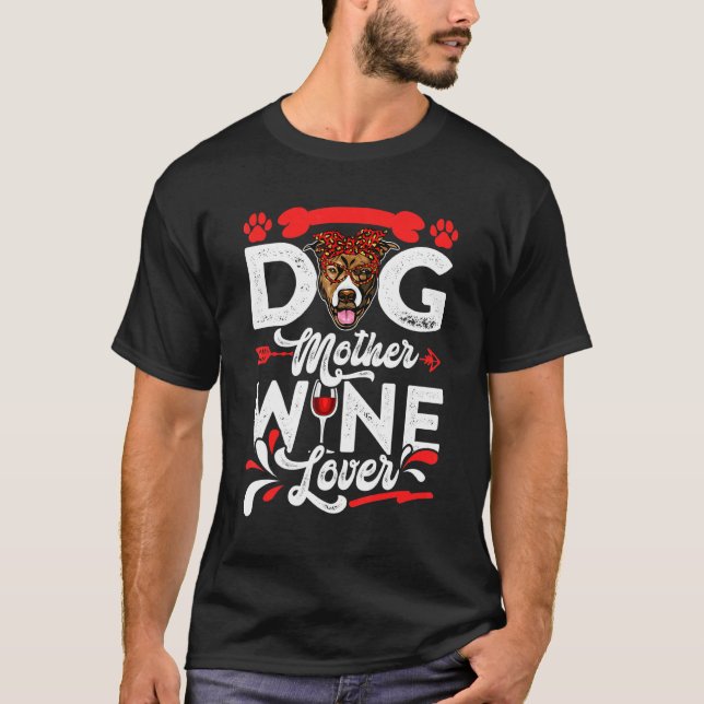 Söt hundmamma Pitbull hund mors dag T Shirt (Framsida)