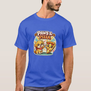 Söt hundmamma pizza skjorta – Paws & Pizza Tee – R