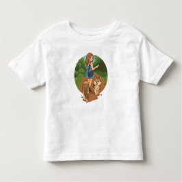 Söt hundmamma som går med valpar på skogsstig Illu T Shirt