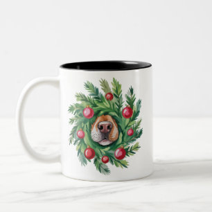 Söt hundnos jul hundmamma fest hundälskare  Två-Tonad mugg