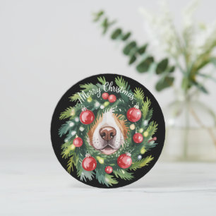 Söt hundnos julkrans hundmamma hundälskare  julkort