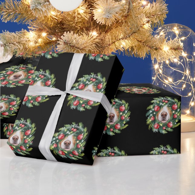 Söt hundnos julkrans hundmamma hundälskare  presentpapper (Helgdagar)