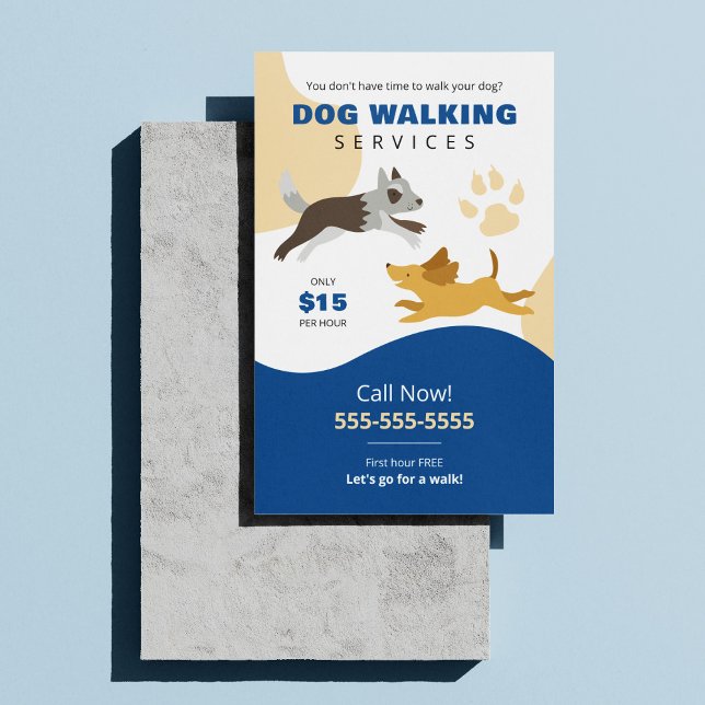 Söt hundpromenadserviceverksamhet flygblad (Skapare uppladdad)