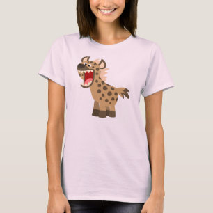 Söt Hungrig Tecknad Hyena Kvinnor T-Shirt