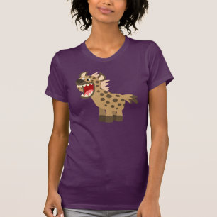 Söt Hungrig Tecknad Hyena Kvinnor T-Shirt